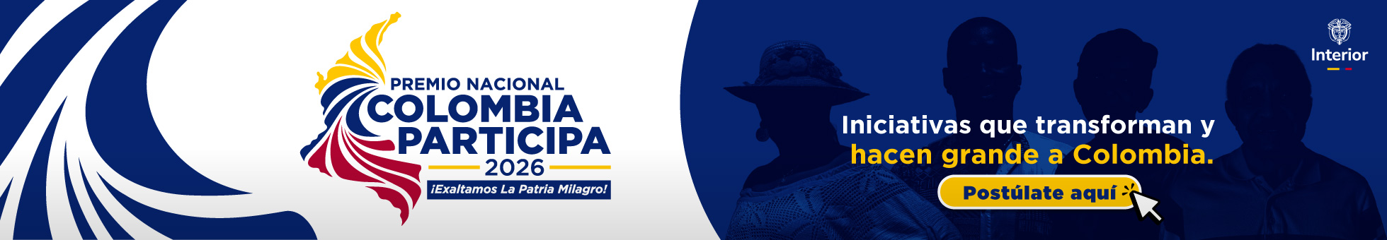 Premio Nacional Colombia Participa 2026 — Iniciativas que transforman y hacen grande a Colombia. Postúlate aquí